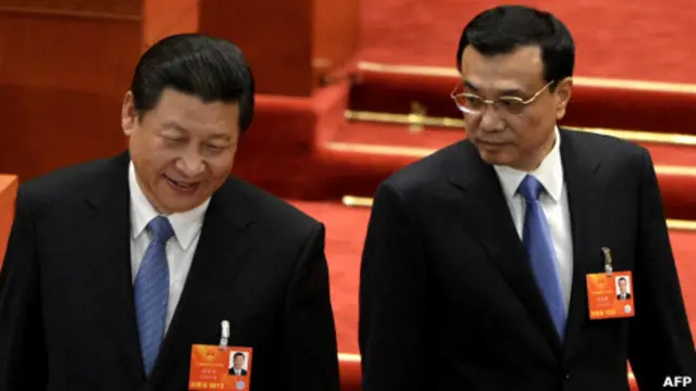 Tập Cận Bình và Lý Khắc Cường tại Đại hội Đảng