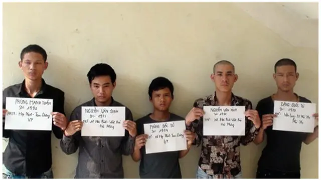 Năm nghi can đã bị công an bắt