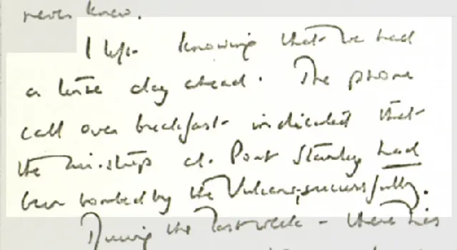 Nota de agradecimiento de Thatcher