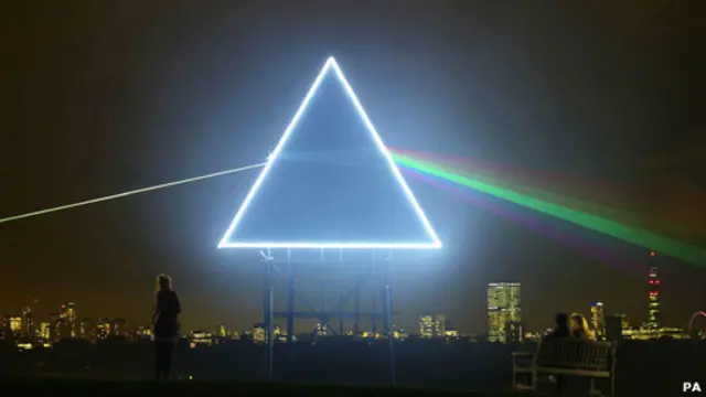 Ilustrasi album terkenal Pink Floyd, Dark Side of The Moon. 