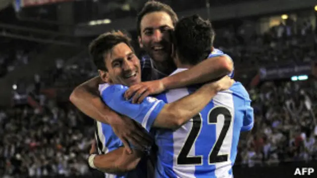 فرحة لاعبي الأرجنتين