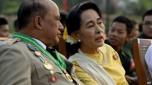 آنگ سن سوچی، رهبر مخالفان در برمه