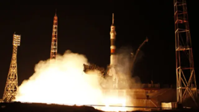 انطلقت سويوز من قاعدة بايكونور بكازاخستان