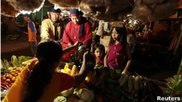 Puesto de mercado de comida