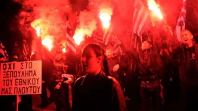 استغل الحزب غضب اليونانيين من ازمة الديون الخانقة التي تعصف بالبلاد