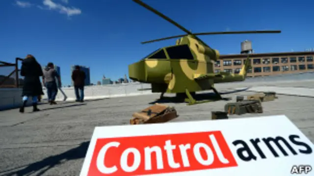 Military helicopter near the UN in New York, AFP