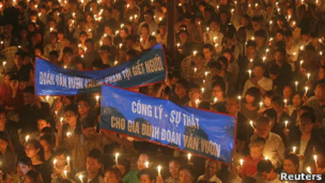 Đã có những buổi cầu nguyện của cộng đồng công giáo cho ông Đoàn Văn Vươn.