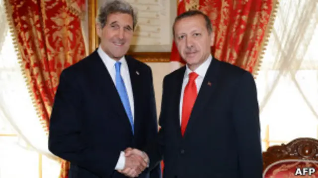 ABD Dışişleri Bakanı Kerry ve Türkiye Başbakanı Erdoğan