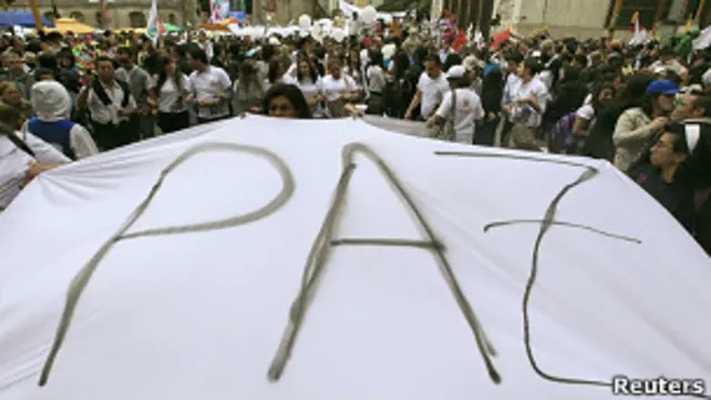 Marcha por la paz en Colombia