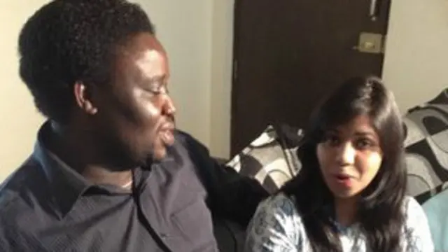 இந்திய மனைவியுடன் சாம்போ டேவிஸ்