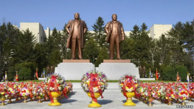 Tượng đài hai cha con Kim Il-sung và Kim Jong-il