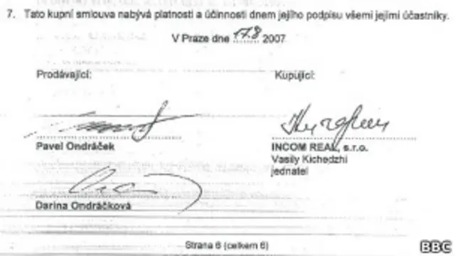 Подпись Кичеджи под договором купли