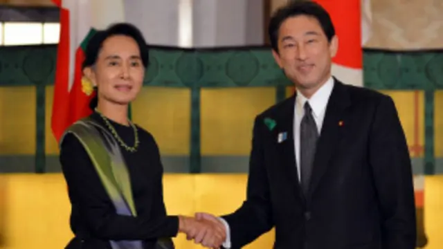 ဂျပန် နိုင်ငံခြားရေး ဝန်ကြီးနဲ့ ဒေါ်အောင်ဆန်း စုကြည် တွေ့ဆုံ