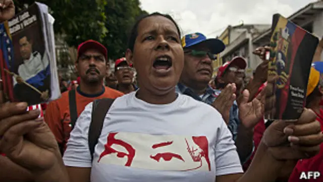 Manifestantes chavistas