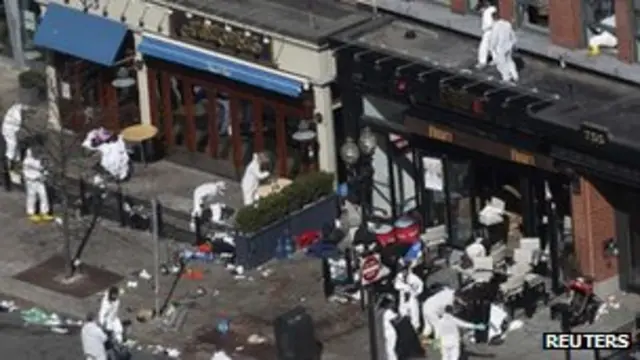 Local das explosões em Boston