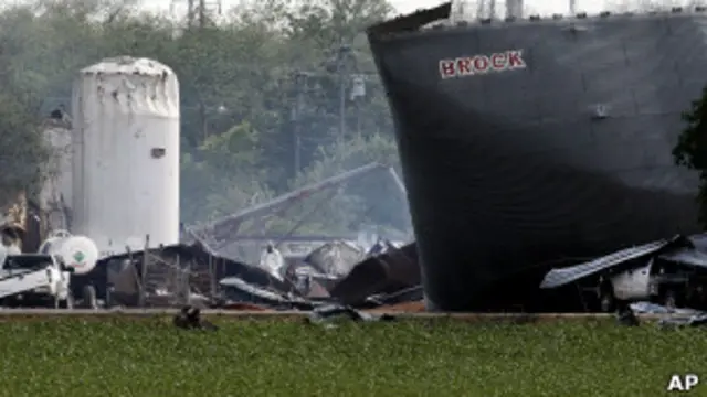 На месте взрыва в Техасе