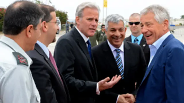 وصل هيغل الى اسرائيل الأحد