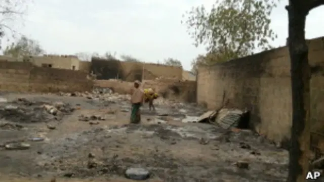 بیشتر شهر بوکو حرم در آتش سوخته