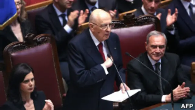 Президент Джиорджио Наполитано в парламенте