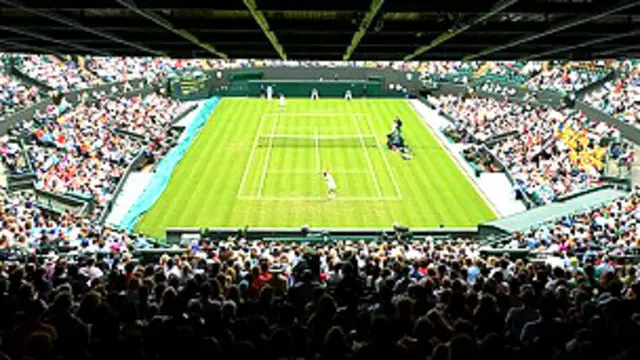 Una de la canchas de tenis del torneo de Wimbledon