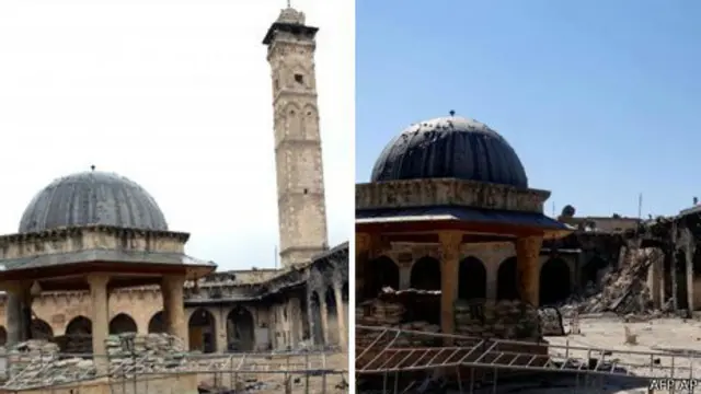 Разрушенный минарет в Алеппо