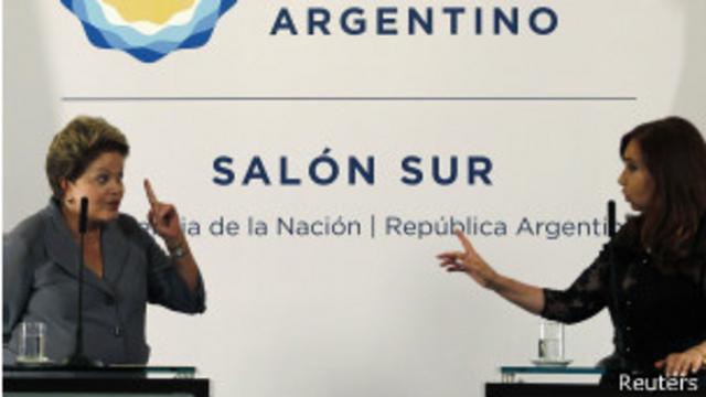 Dilma e Cristina Kirchner. Reuters