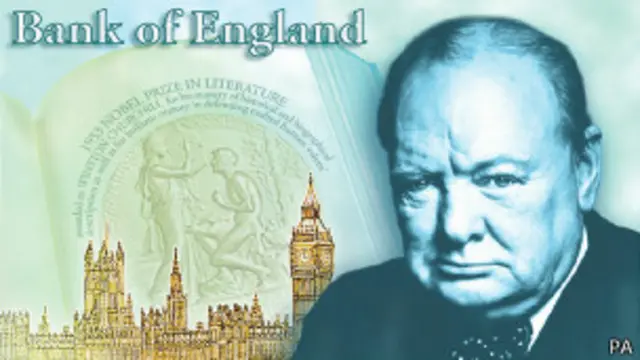 Портрет Черчилля на 5-фунтовой банкноте