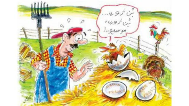 واردات تخم بوقلمون از فرانسه، کارتون احمد عربانی، بهار