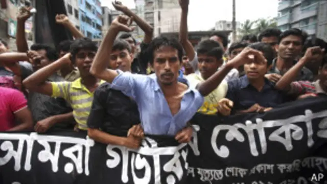 Protesta de trabajadores en Bangladesh