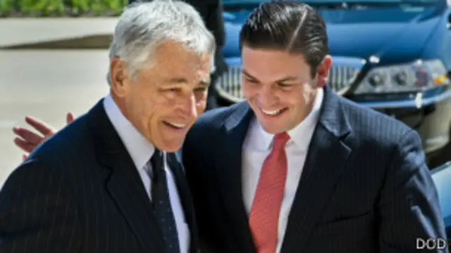 Chuck Hagel y Juan Carlos Pinzón (Foto: DOD)