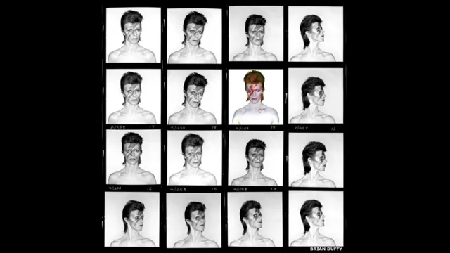 Hoja de contactos de Aladdin Sane (Foto: Brian Duffy/The Duffy Archive) 