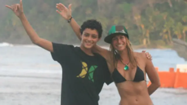 Sonia García y su hijo