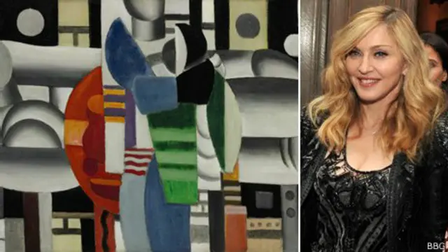 Мадонна и картина Леже