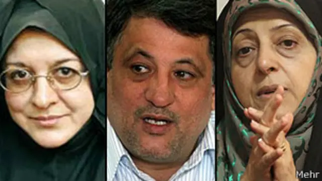 از راست معصومه ابتکار، محسن هاشمی و فاطمه راکعی