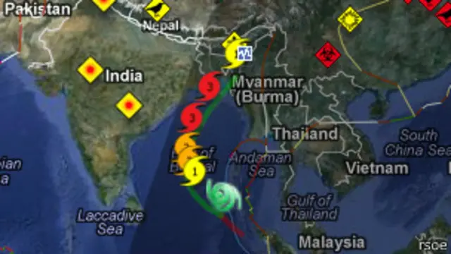 မုန်တိုင်းဟာ အင်အား ပြင်းလာပြီး၊ လေတိုက်နှုန်း တနာရီ မိုင် ၈၀ နှုန်း လောက် ဖြစ်လာ နိုင်ဖွယ် ရှိ