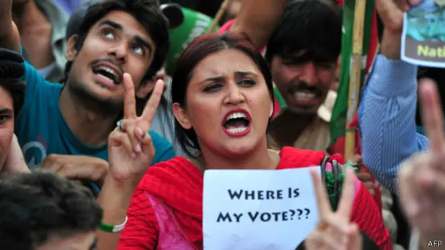 इमरान खान से समर्थकों ने कथित धांधली को लेकर प्रदर्शन किए