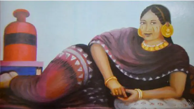 Novia sudanesa en los años 50, según pintura de Abdulaziz Farah