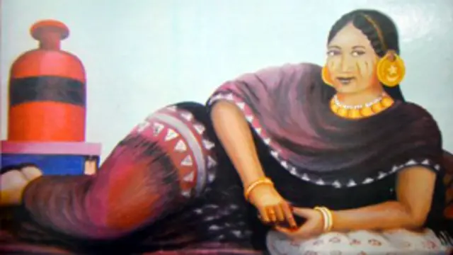 لوحة لعبدالعزيز فرح تمثل عروسا سودانية في خمسينيات القرن الماضي