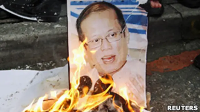 台灣示威者抗議菲律賓槍擊台灣漁船