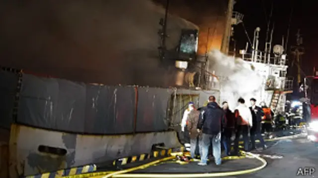 Пожар на судне "Тайган"