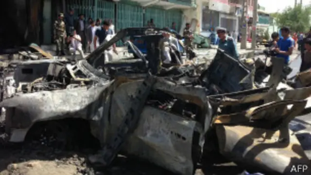 Место взрыва в Кабуле