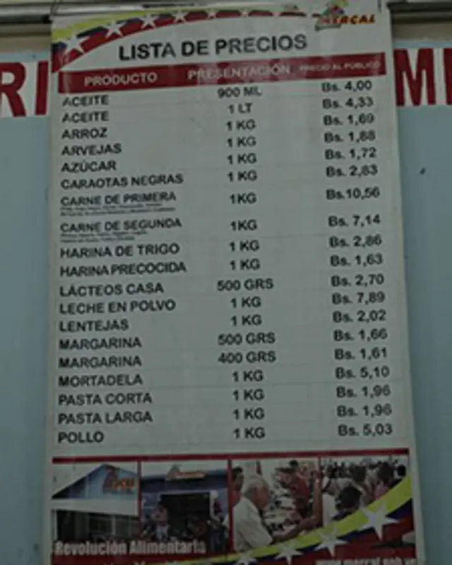 Lista precios Mercal