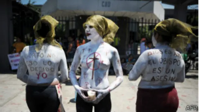 Protesta a favor del aborto en El Salvador