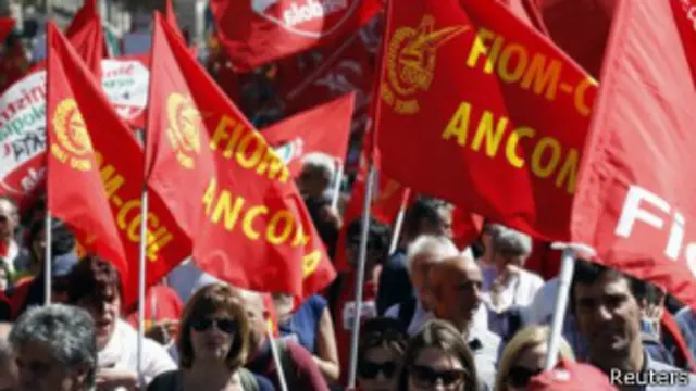 Протестующие в Италии