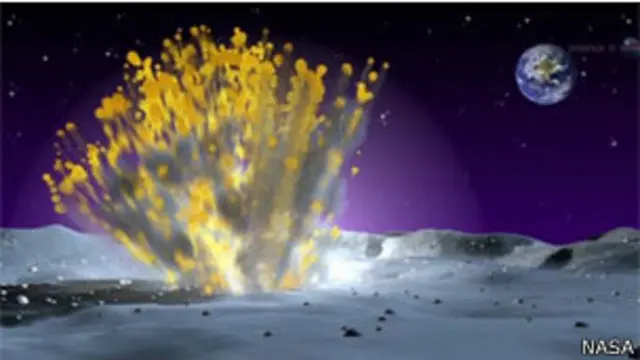 Impresión de un artista sobre la explosión lunar