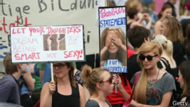 Barbie house protest, Getty images