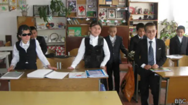 Слабовидящие школьники