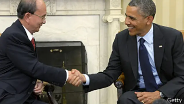 美国总统奥巴马会见到访缅甸总统吴登盛