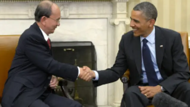 U Thein Sein and President Obama