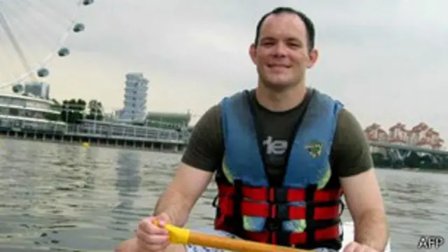 沙恩·托德生前在新加坡滨海蓄水池划船的照片(资料图片)